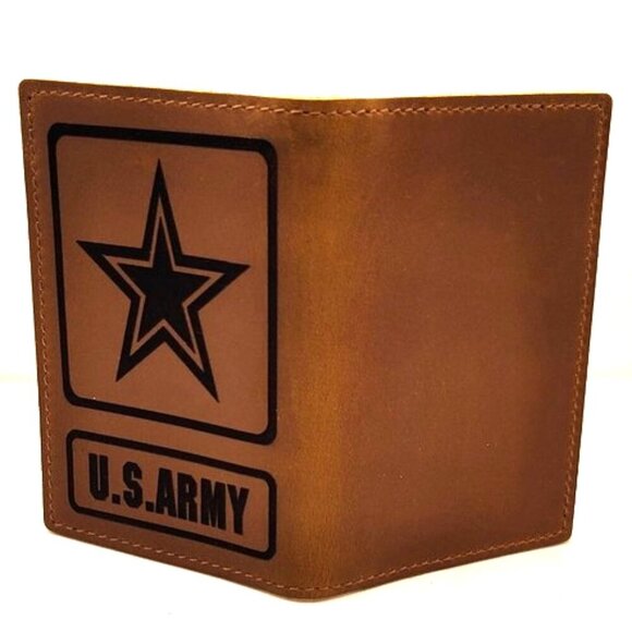 Vintage Old Style Card Holder Cash Wallet Crazy Horse Genuine Leather - Picture 3 of 4